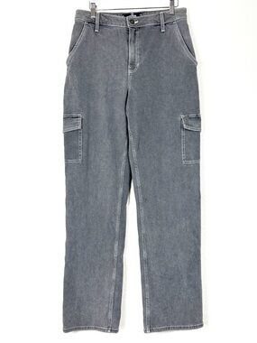 NWT Hollister Ultra High Rise Dad Jeans gray cargo pockets size 8/29 L long